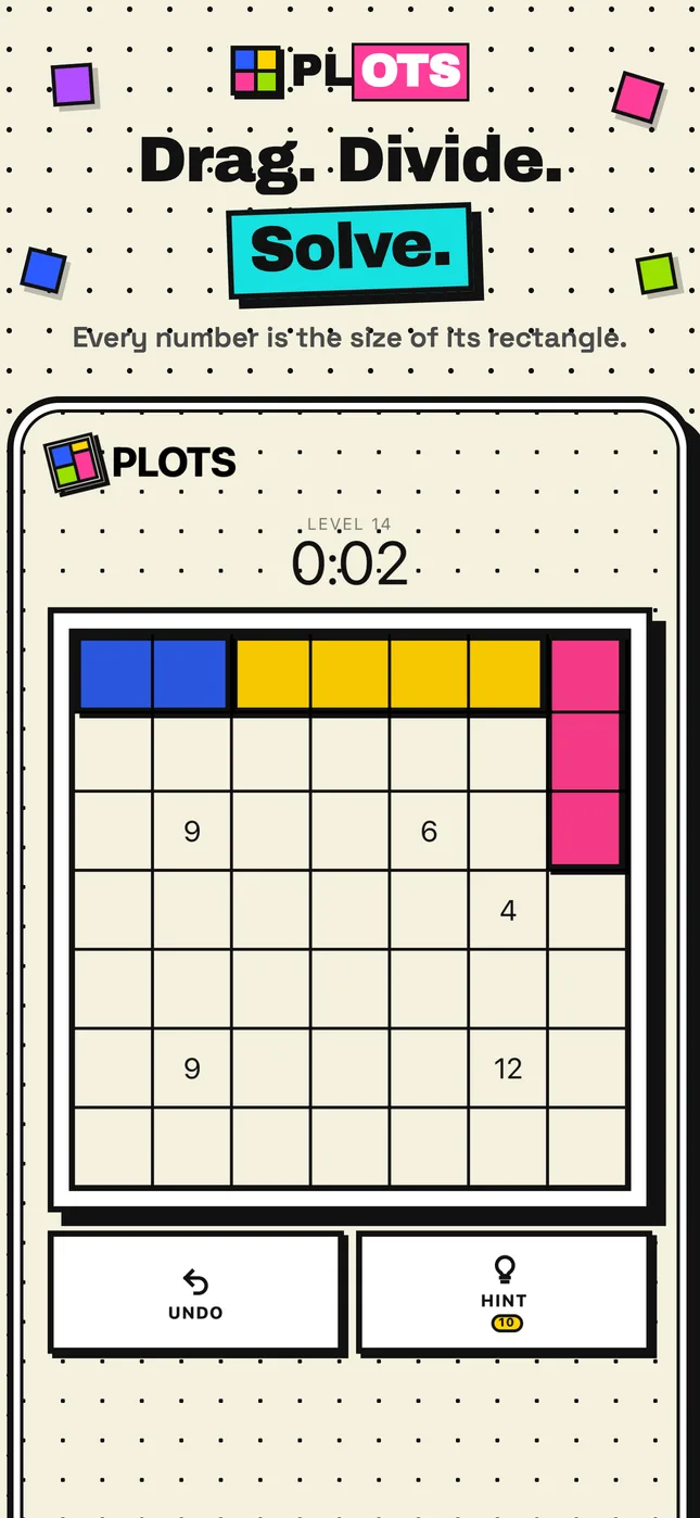 Drag, divide, solve — a mid-solve 7 by 7 board